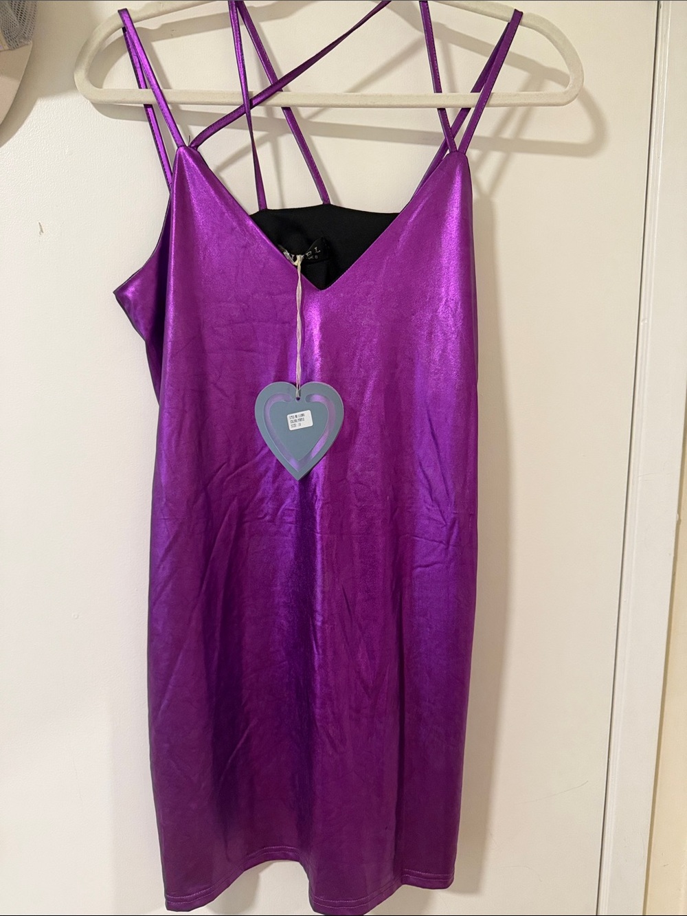 Club L London Metallic Purple Slip Mini Dress